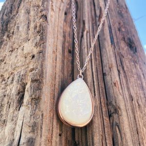 Faux opal rose gold necklace